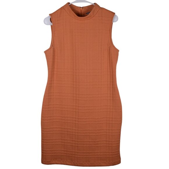 Sharagano Bodycon Terracotta Textured Knit Midi Sheath Dress Career Spring - 8 - Picture 2 of 8